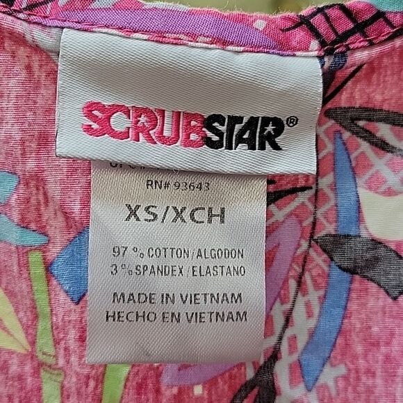 Bundle of 4 scrubs: 3 tops,1 pant,: Peaches, Landau and Scrubstar brands size XS - Picture 4 of 14